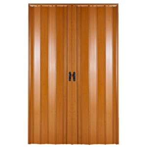 Akordiyon Kapı  134x250 Meşe Camsız Çift Açılım Kalın Kapı Katlanır Akordeon Pvc Anahtar Kilitli
