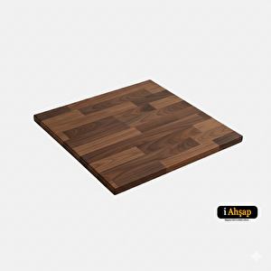 Kare Kayın Masif Masa Tablası |masif Ofis Yemek Masası No6 | Kalınlık 1.8 Cm | Ceviz Renk 90x90 cm
