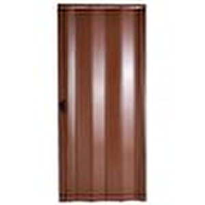 Akordiyon Kapı  108x242 Ceviz Camsız Kalın Kapı Katlanır Akordeon Pvc Anahtar Kilitli