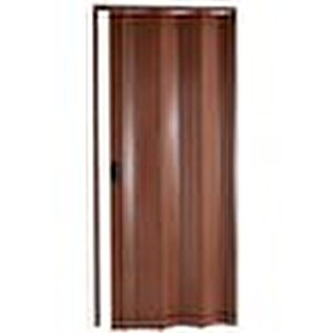Akordiyon Kapı  108x242 Ceviz Camsız Kalın Kapı Katlanır Akordeon Pvc Anahtar Kilitli