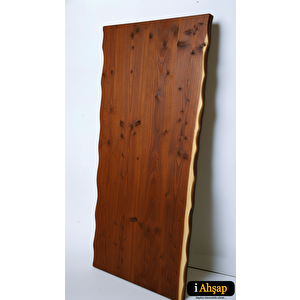 Doğal Kenarlı Sedir Kütük Masa Tablası|ofis-yemek Masası No2 | Kalınlık 4 Cm | Kestane Renk 60x120 cm