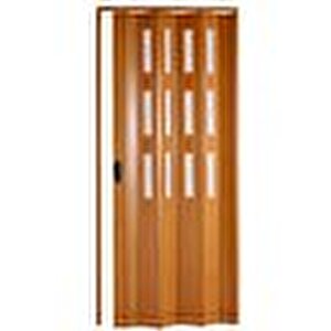 Akordiyon Kapı  150x192 Meşe Camlı Kalın Kapı Katlanır Akordeon Pvc Anahtar Kilitli 150x192 cm