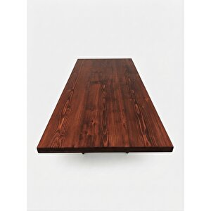 Doğal Kenarlı Sedir Kütük Masa Tablası|ofis-yemek Masası No3 | Kalınlık 4 Cm | Kestane Renk 60x100 cm