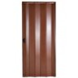 Akordiyon Kapı  136x211 Ceviz Camsız Kalın Kapı Katlanır Akordeon Pvc Anahtar Kilitli 136x211 cm