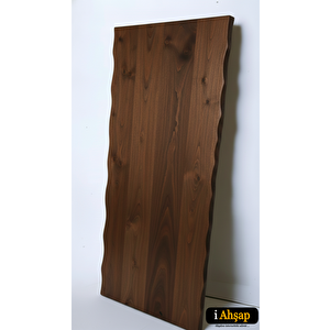 Doğal Kenarlı Sedir Kütük Masa Tablası|ofis-yemek Masası No2 | Kalınlık 4 Cm | Ceviz Renk 50x120 cm