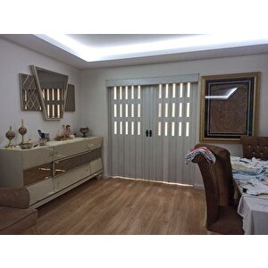 Akordiyon Kapı  188x250 Akçaağaç Camlı Çift Açılım Kalın Kapı Katlanır Akordeon Pvc Anahtar Kilitli