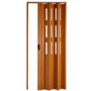 Akordiyon Kapı  163x196 Meşe Camlı Kalın Kapı Katlanır Akordeon Pvc Anahtar Kilitli 163x196 cm