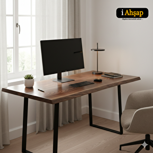 Sedir Masif Masa Tablası|dikdörtgen Ahşap Ofis Yemek Masası No7 | Kalınlık 4 Cm | Meşe Renk 80x200 cm