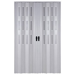 Akordiyon Kapı  230x194 Akçaağaç Camlı Çift Açılım Kalın Kapı Katlanır Akordeon Pvc Anahtar Kilitli 230x194 cm