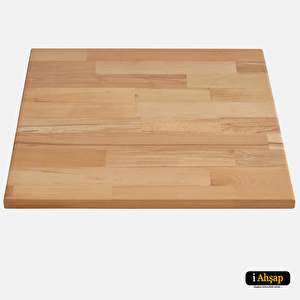 Kare Kayın Masif Masa Tablası |masif Ofis Yemek Masası No6 | Kalınlık 1.8 Cm | Kayın Renk 80x80 cm