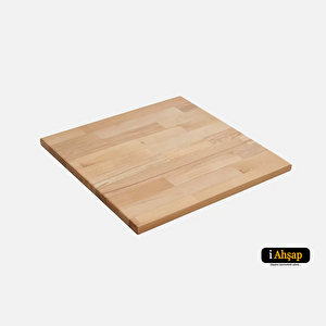 Kare Kayın Masif Masa Tablası |masif Ofis Yemek Masası No6 | Kalınlık 1.8 Cm | Kayın Renk 80x80 cm