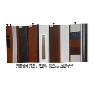 Akordiyon Kapı  230x188 Karaağaç Camsız Çift Açılım Kalın Kapı Katlanır Akordeon Pvc Anahtar Kilitli 230x188 cm