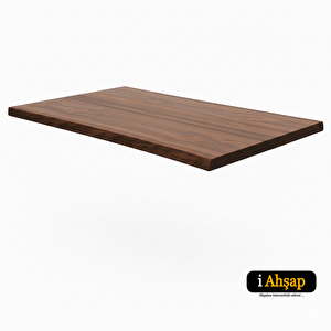 Bir Kenar Düz Sedir Kütük Masa Tablası|doğal Kenarlı No8 | Kalınlık 4 Cm | Ceviz Renk 50x100 cm