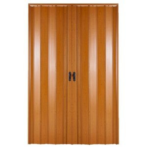 Akordiyon Kapı  300x225 Meşe Camsız Çift Açılım Kalın Kapı Katlanır Akordeon Pvc Anahtar Kilitli 300x225 cm