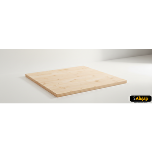Kare Çam Masif Masa Tablası|masif Ahşap Ofis Yemek Masası No5 | Kalınlık 1.8 Cm | Çam Renk 100x100 cm