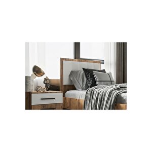 Zitaa Tek Kişilik Başlıklı Karyola 90x190 Modern Tasarım Yatak Karyolası