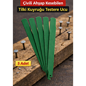 Tilki Kuyruğu Testere Bıçağı Çivili Ahşap İçin 5 Adet (yeşil)
