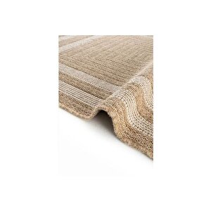 Halimax İndi̇a Jüt Hali 668, Beyaz Çerçeveli̇, 160x230