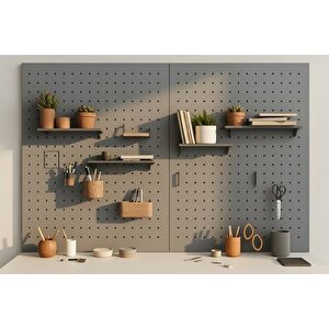 Galvani̇z Metal Çok Amaçli Pano Pegboard, Cam Gri̇, 86x41x3 Cm