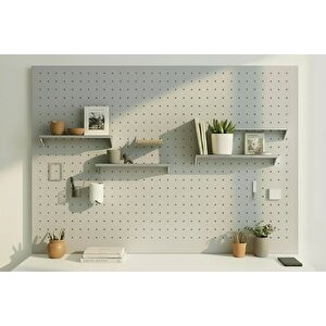 Galvani̇z Metal Çok Amaçli Pano Pegboard, Açik Gri̇, 86x41x3 Cm