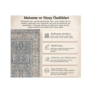 Perus Anti̇bakteri̇yel Dokuma Hali, Mavi̇ 10207 160x230 Cm