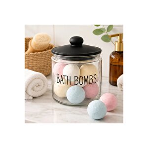 1,8 L Şeffaf Cam Deterjanlık, Kapaklı Küçük Boy Cam Saklama Kabı, Banyo Ve Mutfak Düzenleyici, Bath Bombs Kavanozu