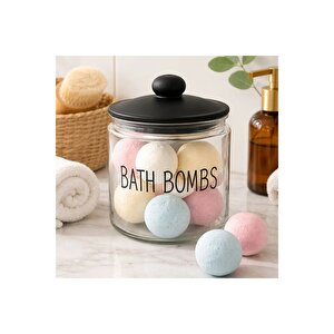 1,8 L Şeffaf Cam Deterjanlık, Kapaklı Küçük Boy Cam Saklama Kabı, Banyo Ve Mutfak Düzenleyici, Bath Bombs Kavanozu