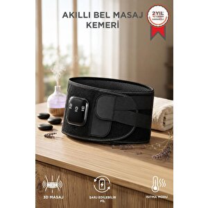 Smart Lower Şarjlı Masaj Cihazı Akıllı Isıtmalı Sırt Ve Bel Masaj Kemeri Siyah