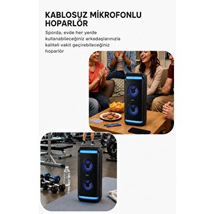Bluetooth Hoparlör Rgb Işıklı Kablosuz Speaker Gts-2088 Siyah