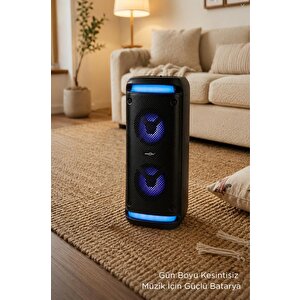 Bluetooth Hoparlör Rgb Işıklı Kablosuz Speaker Gts-2088 Siyah