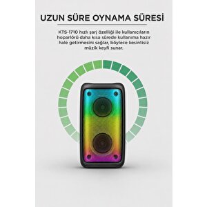 Bluetooth Hoparlör Rgb Işıklı Kablosuz Speaker Kts-1710 Siyah