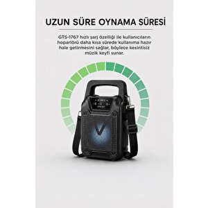 Bluetooth Hoparlör Rgb Işıklı El Fenerli Kablosuz Speaker Gts-1767 Siyah