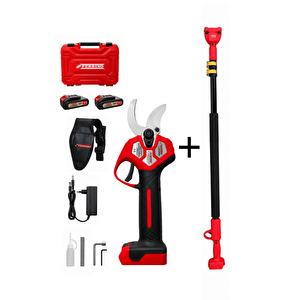 G02 40mm Akülü Budama Makası Sensörlü 21v 2.0ah + 6 Metre Teleskopik Uzatma Sapı