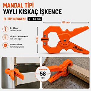 Mandal Tipi Yaylı Kıskaç İşkence – El Tipi Mengene 0–58 Mm