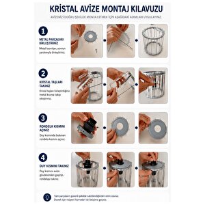 Toscano Sarkıt Avize Kristal Taşlı Sarkıt Süs Detaylı E-27 Duy Hol Antre Oturma Odası Avizesi Siyah Siyah