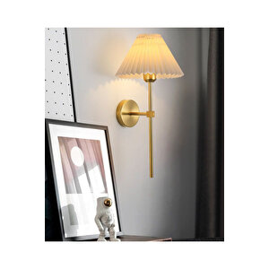 Pilli Aplik Kablosuz Tak Çalıştır Krem Abajur Umbrella Aplik Eskitme Gold Sarı 1 Adet Eskitme