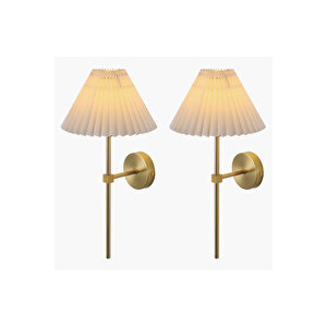 Pilli Aplik Kablosuz Tak Çalıştır Krem Abajur Umbrella Aplik Eskitme Gold Sarı 1 Adet Eskitme