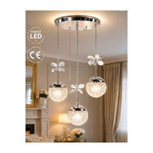 Luxury Sarkıt Avize Power Led Avize Salon Avize Kaplama Gövde 1.sınıf Üretim Krom