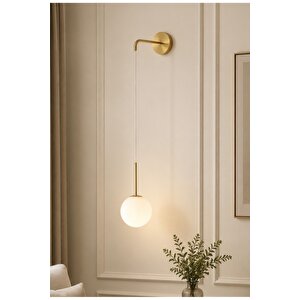 Modern Jerry Duvar Sarkıt Pilli Aplik Glop Beyaz Camlı Aplik Kablosuz Tak Çalıştır Eskitme Gold Sarı Eskitme