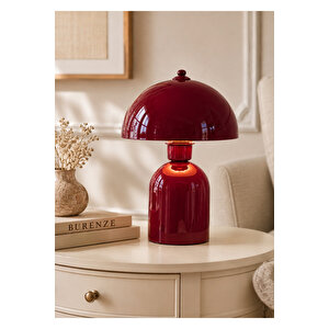 Cherry Rouge Abajur Bordo Vişne Renk Metal Gövde Abajur E-27 Duy Bordo