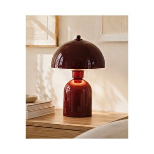 Cherry Rouge Abajur Bordo Vişne Renk Metal Gövde Abajur E-27 Duy Bordo