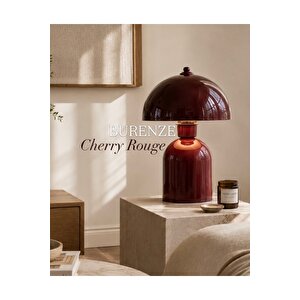 Cherry Rouge Abajur Bordo Vişne Renk Metal Gövde Abajur E-27 Duy Bordo
