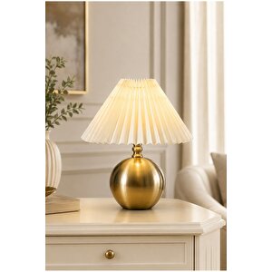 Dolente Modern Abajur Mat Eskitme Gold Masa Lambası Eskitme