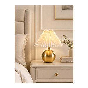 Dolente Modern Abajur Mat Eskitme Gold Masa Lambası Eskitme