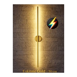 Modern Dekoratif Led Duvar Aplik 70 Cm Gün Işığı Eski̇tme 1 Adet (elekti̇ri̇kli̇) Pilli Değildir. Altın