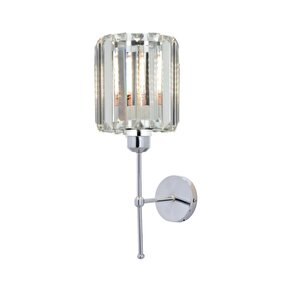 Modern Kristal Taşlı 1 Adet Kablosuz Pilli Aplik Aç Kapa Butonlu Tak Çalıştır Krom Gümüş Krom