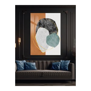 Sakin Evren – Modern Ev Dekoru Soyut Cam Tablo - Modern Tarz Ev Dekorasyonu | Modern Soyut Dekoratif Duvar Tablosu, Salon, Ofis Ve Çalışma Alanı Dekoru, 45x30 cm
