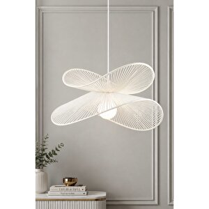 Handmade Sarkıt Avize Aydınlatma İskandinav Oturma Yatak Odası Mutfak Salon Avizesi Rustik Tarz Bohem Beyaz Renk Ekru