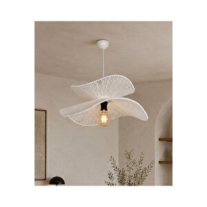 Handmade Sarkıt Avize Aydınlatma İskandinav Oturma Yatak Odası Mutfak Salon Avizesi Rustik Tarz Bohem Beyaz Renk Ekru
