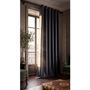 Halkalı Blackout Fon Perde Antrasit Renk Özel Ölçü 300x240 cm